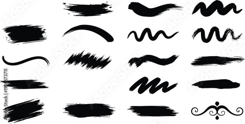 Black Brush Stroke Designs - Vector Graphics Collection