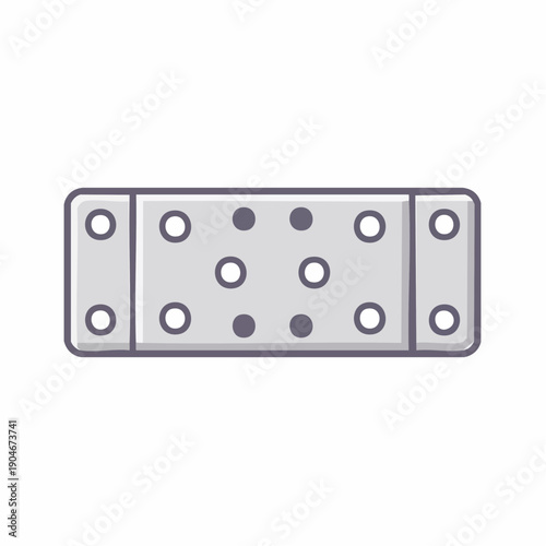 金属固定プレートの工業用パーツアイコン