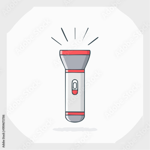 懐中電灯のシンプルアイコン 防災照明イメージ