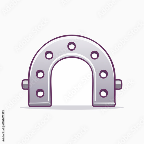 アーチ型金属構造部品の工業用アイコン
