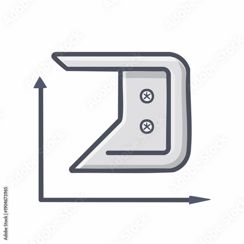 金属固定プレートの工業用シンプルアイコン