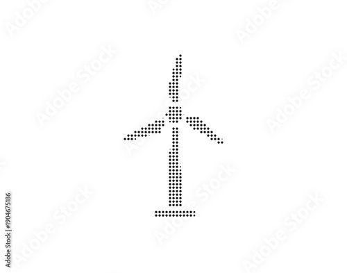 Wind turbine icon made of dots