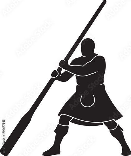 Highland Games icon in silhouette on white background.