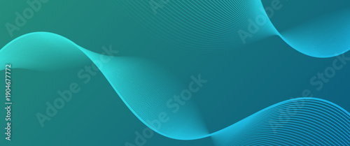 Abstract Teal Wavy Lines Background Vector Illustration. line background. wave background. eps 10. illustration