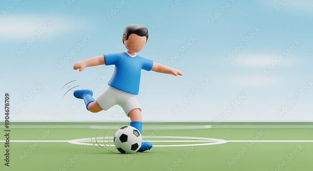 Obraz premium soccer player kicking ball