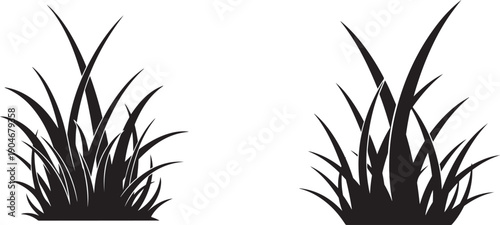 Simple grass silhouette set with unique natural shapes, optimized for high contrast, scalable vector use, and modern design projects. Generative AI