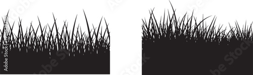 Simple grass silhouette set with unique natural shapes, optimized for high contrast, scalable vector use, and modern design projects. Generative AI