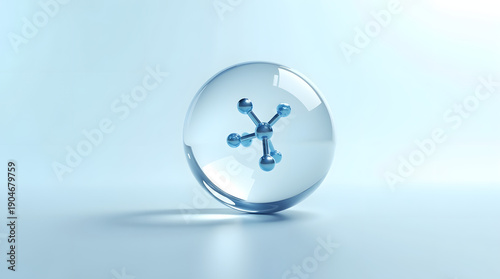 Wallpaper Mural A transparent glass sphere encloses a molecular structure, symbolizing scientific innovation. Torontodigital.ca