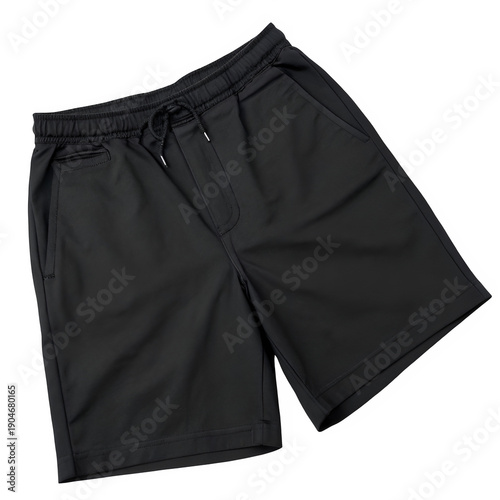 Black short pant isolated on transparent background