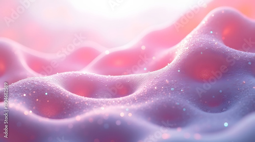 Wallpaper Mural Abstract pink textured waves with sparkling glitter, creating a dreamy, soft aesthetic. Torontodigital.ca