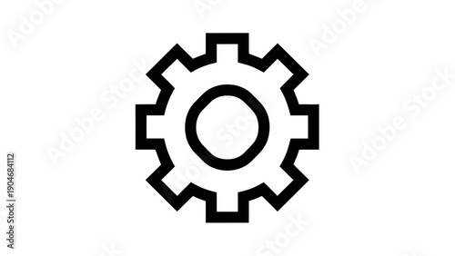 Simple gear icon on white background