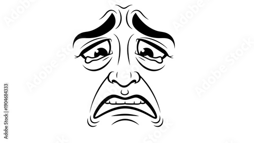 Angry face expression illustration