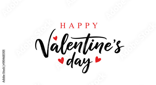 Happy Valentine's Day Greeting Card with Hearts and Text