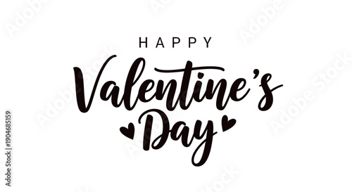 Happy Valentine's Day Greeting Card with Hearts on White