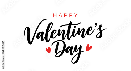 Happy Valentine's Day illustration with hearts and love message