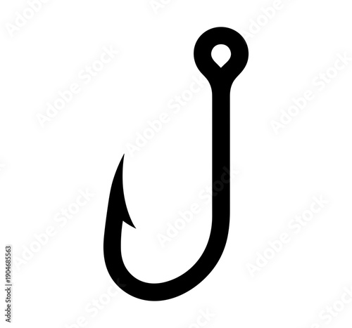 Fish hook icon vector flat illustration design on transparent background.