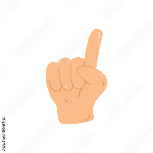 Hand Gesture Pointing Up with Index Finger