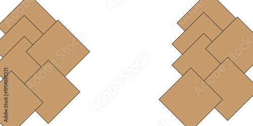 An isolated old wooden alphabet letters message sits on a blank brown cardboard paper tag inside an empty open box for a business mail design