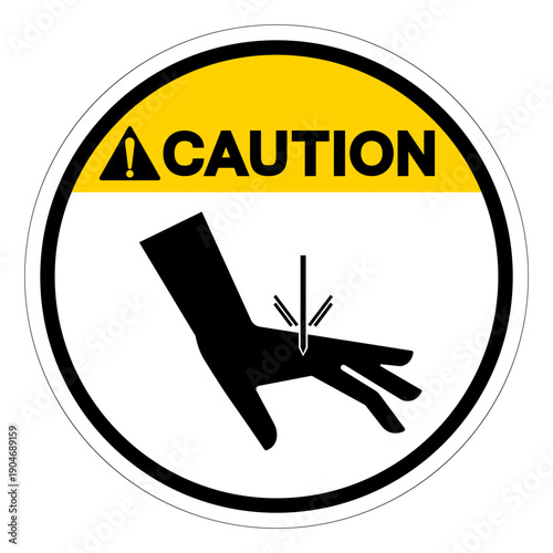 Caution Sever Hazard Symbol Sign,Vector Illustration, Isolated On White Background Label.EPS10