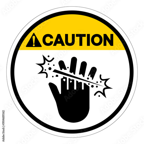 Caution Crush Hazard Symbol Sign ,Vector Illustration, Isolate On White Background Label. EPS10