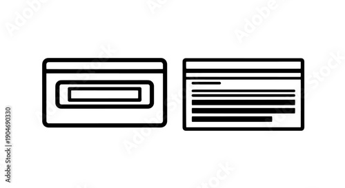 Two stylized outline icons: A web form and a document with lines, representing online services or data management.