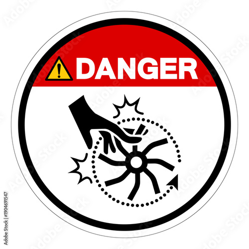 Danger Rotating Part Inside Symbol Sign ,Vector Illustration, Isolate On White Background Label. EPS10
