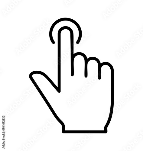 Click Hand Icon – Cursor Hand, Tap, Select and User Interaction Symbol