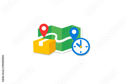 Finding delivery routes with maps and timing for efficient package distribution and tracking on a digital platform