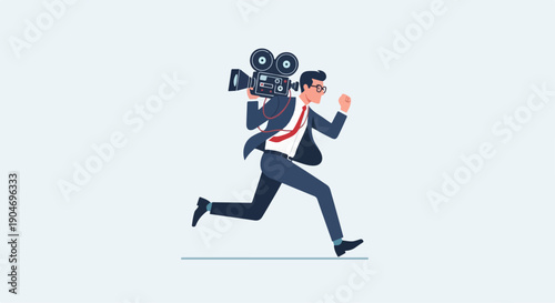 flat illustration of a cameraman