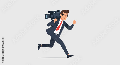flat illustration of a cameraman