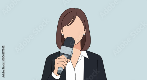 simple flat illustration of a reporter