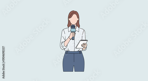 simple flat illustration of a reporter