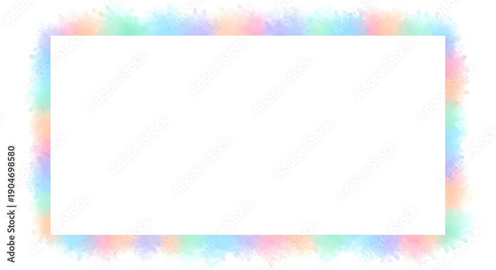 Fototapeta premium A vibrant multicolored frame with a white background and a subtle gradient effect