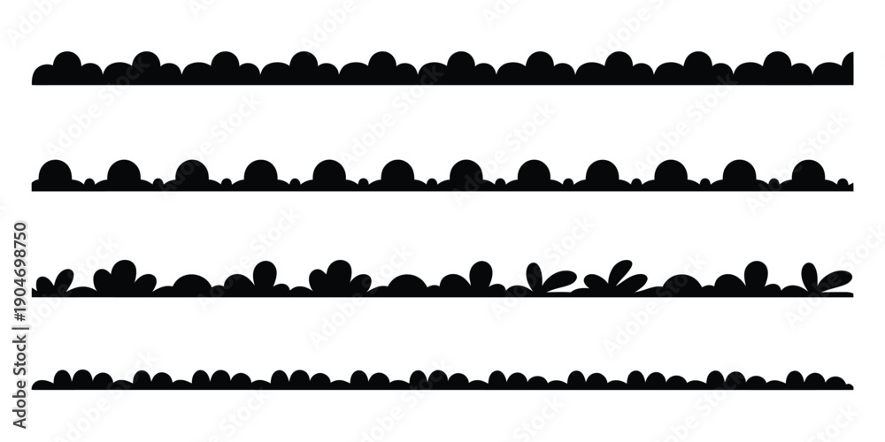 Obraz premium Scalloped border, scalloped border edge set, different pattern scallop edge vector borders