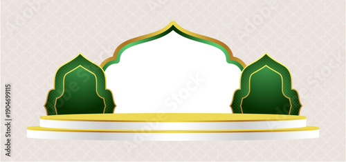 Islamic Luxury Mihrab Podium Stage Background