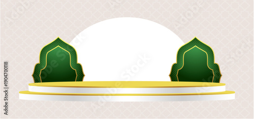 Islamic Double Arch Podium Background