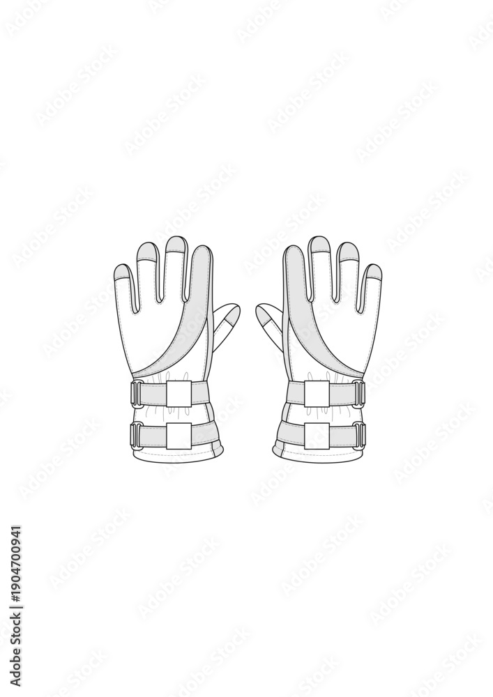 Fototapeta premium Tactical Sports Gloves Vector – Protective Military Style Gloves Illustration