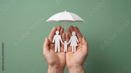 Protecting your family's future with term life insurance family protection hands safe environment conceptual view