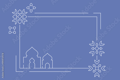 Islamic background. Decorative frame with Islamic theme. Suitable as a complement for text or greetings with Islamic and Ramadan themes, vector illustration.