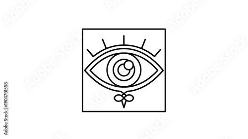 Mysterious All-Seeing Eye Symbol in Square Frame