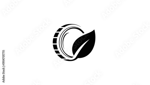 Eco-Friendly Coin and Leaf Symbol for Green Finance and Sustainable Investment