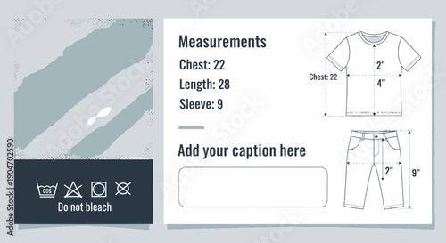 Clothing Size Chart With Instructions And Measurement Details