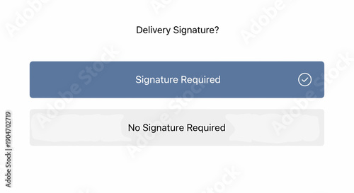 Delivery Options Display Showing Signature Requirement Decision Process
