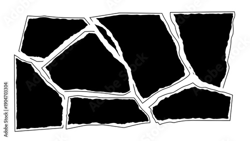 Cracked black surface with white background