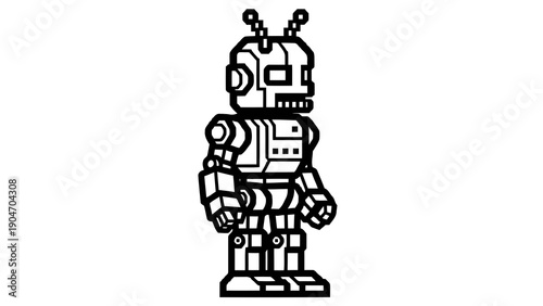 Simple robot illustration with mechanical design