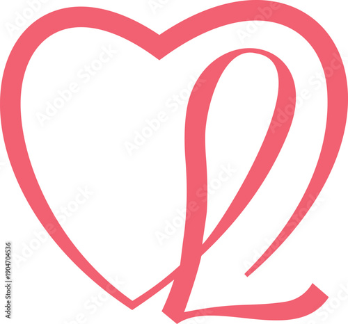 Valentine Day Initial V L D Love Monogram Romantic Logo Design