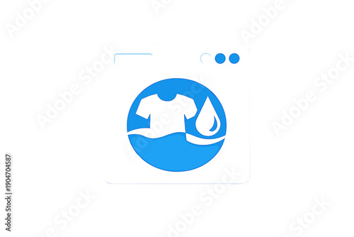Icon showing a shirt and water drop in a circular design representing laundry activity in a washing machine