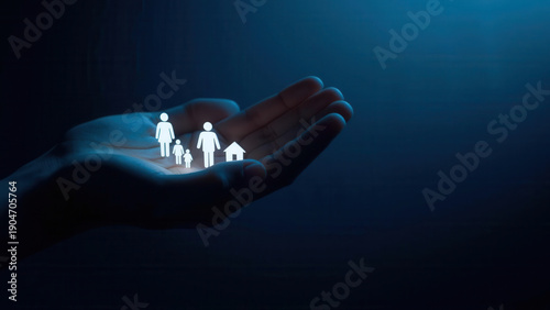 Offering term life insurance to protect your family's future financial security digital background thoughtful perspective