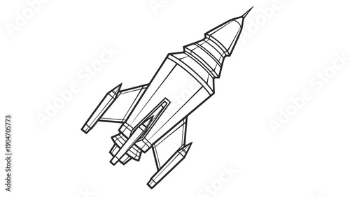 Simple line drawing of a spacecraft