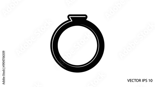 Simple black engagement ring vector illustration